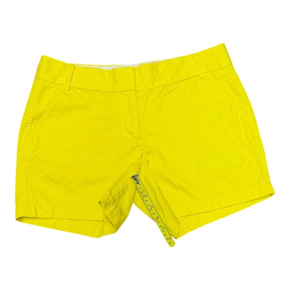 J.Crew Chino Broken-In Shorts Womens 8 Neon Yellow Cotton Casual Summer 4 Inseam